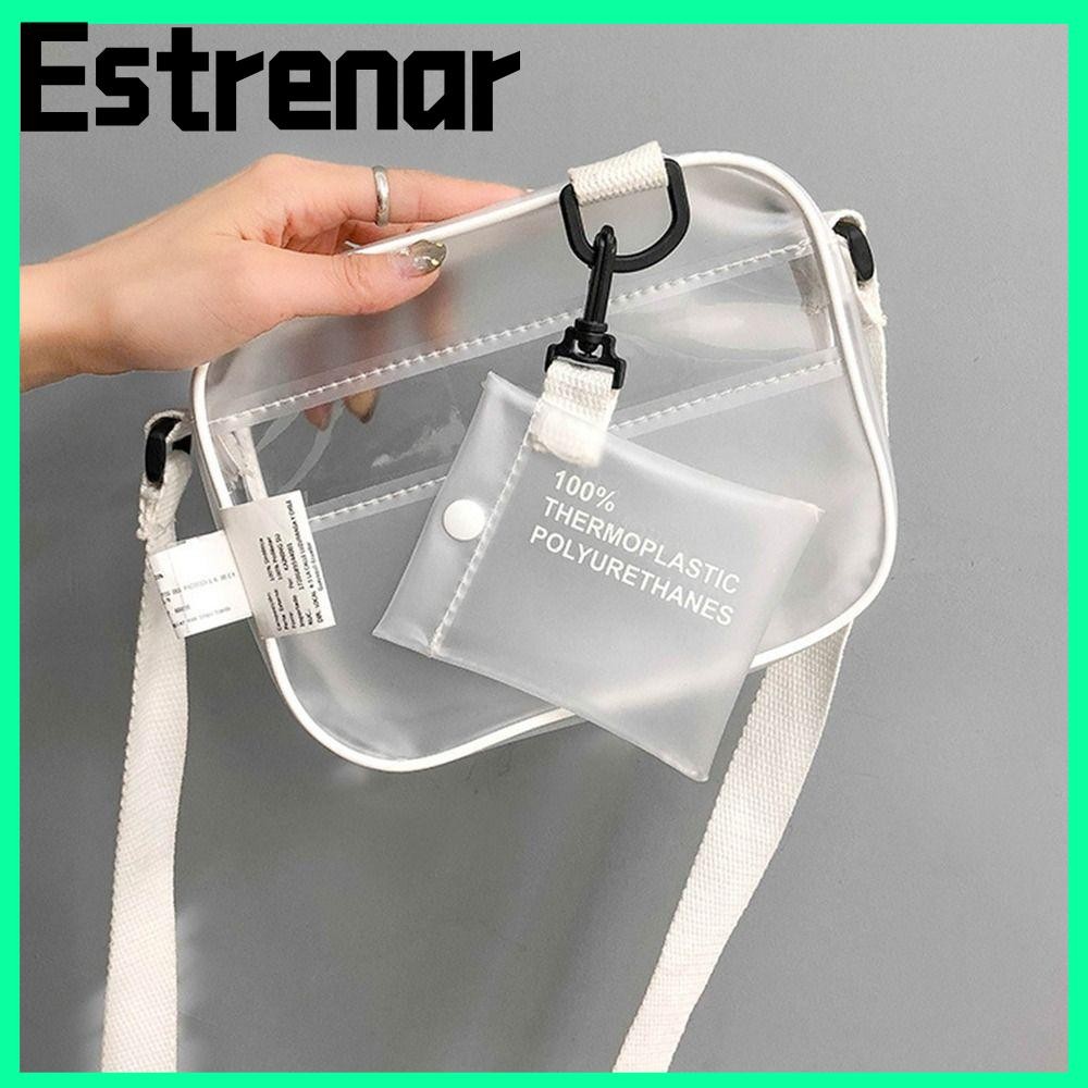 Estrenar กระเป๋าสะพายข้าง กระเป๋าโทรศัพท์เยลลี่ใส PVC ขนาดเล็ก