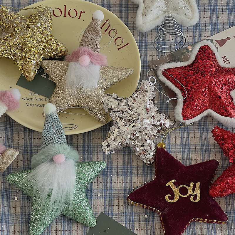 คริสต์มาสซานตาคลอสg Litter Starจี้Xmasต้นไม้แขวนเครื่องประดับพลาสติกหัตถกรรมสําหรับของขวัญวันเกิดตกแต่งบ้าน