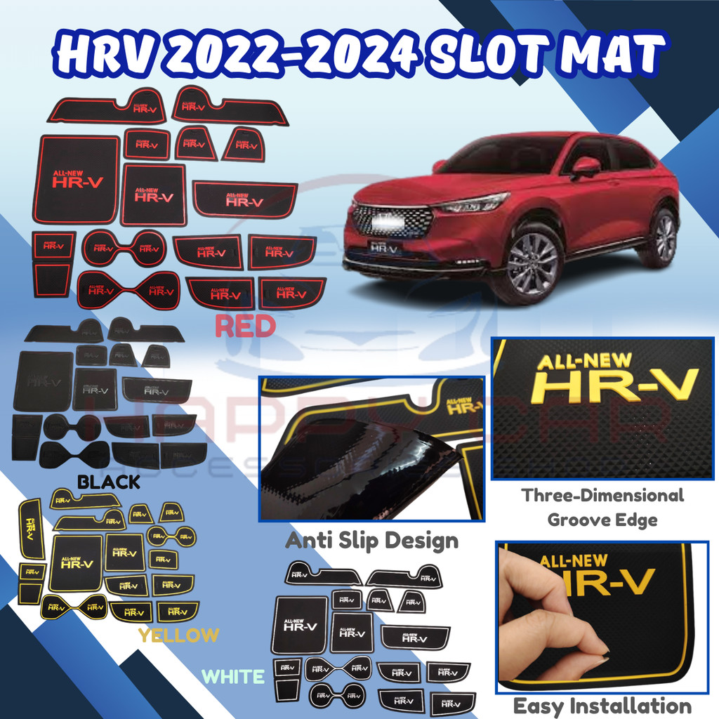 Honda HRV 2022-2025 แผ่นรองช่องภายในแผ่นกันลื่นอุปกรณ์เสริมในรถยนต์เครื่องประดับ Bodykit Aksesori