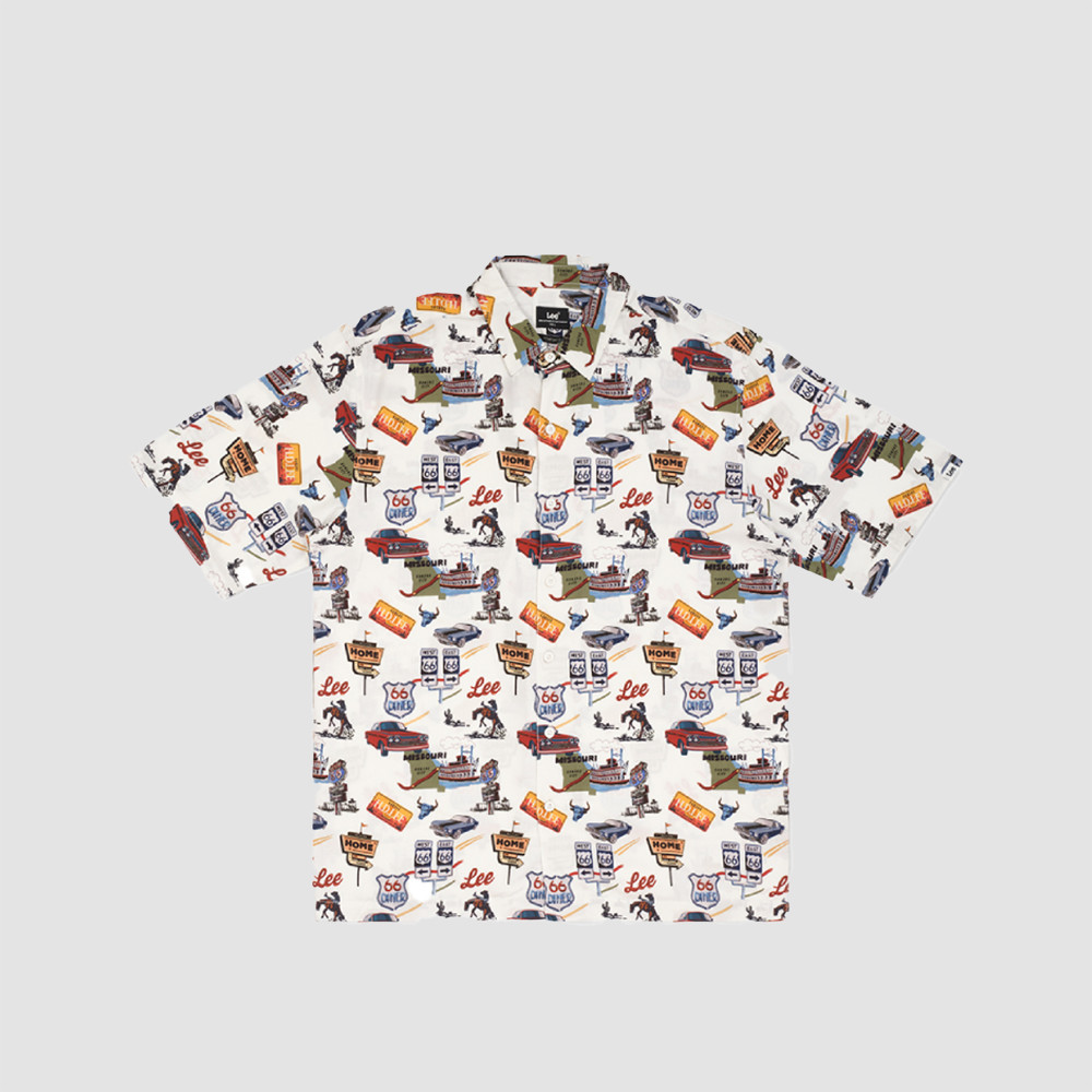 LEE เสื้อเชิ้ตแขนสั้นผู้ชาย ทรง Comfort รุ่น LE S324MSHSN61 สีขาว