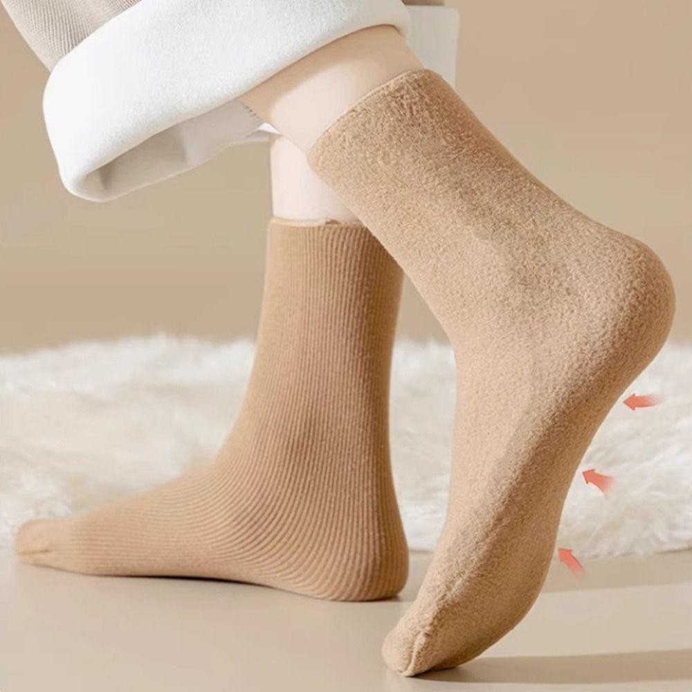 โอนจิone หนาตุ๊กตาหิมะถุงเท้า,กลางหลอดสีทึบกํามะหยี่ชั้นร้านขายชุดชั้นใน,สบายๆไม่มีรอยต่ออบอุ่นนุ่มฤดูหนาวอุ่นถุงเท้ากลางความยาวสําหรับผู้หญิงบุรุษ - รูปที่ 7