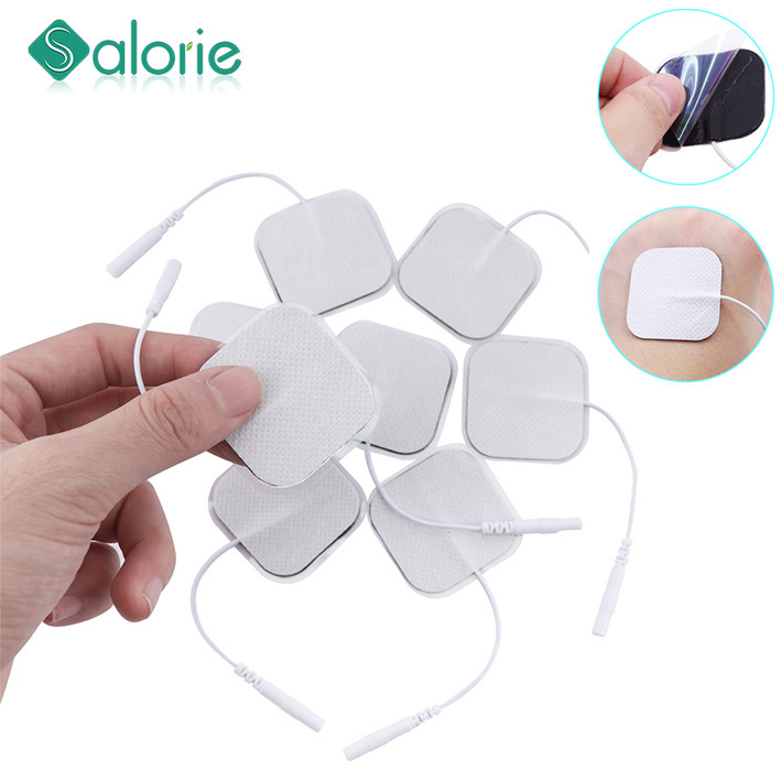 Salorie 4x4 ซม.Tens Electrodes Pads Unit Muscle Stimulator Reusable ญี่ปุ่นเจลอิเล็กโทรดสําหรับไฟฟ้า Body Massager
