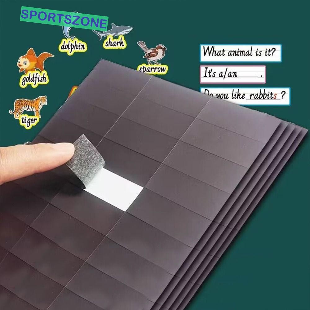 สติ๊กเกอร์กระดานดําแม่เหล็ก SPORTSZONE, อุปกรณ์ช่วยสอน สติกเกอร์แม่เหล็ก DIY ทรงสี่เหลี่ยม, กระดานดําเหนียวยืดหยุ่นสีดําแบบพกพา