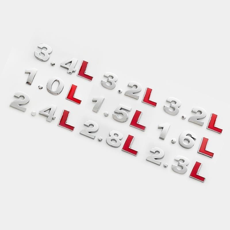 สติกเกอร์โลหะรถยนต์1.6t2.0t3.0t2.4l3.0l2.8t ตัวอักษรหาง