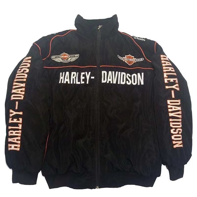 เสื้อแจ็คเก็ตแขนยาว F1 Racing, เสื้อแจ็คเก็ตมอเตอร์ไซค์ย้อนยุค, ทีม Harley Davidson ฤดูใบไม้ร่วงและฤดูหนาวผ้าฝ้ายปัก Unisex