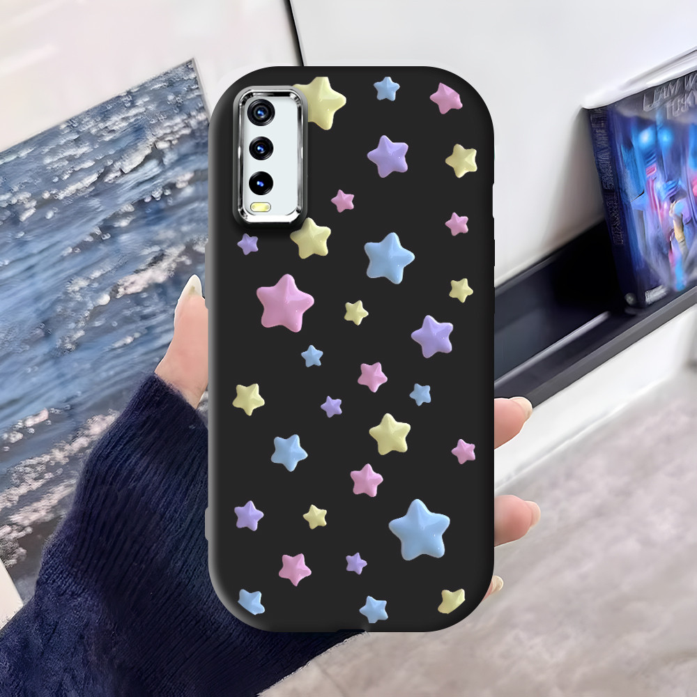 HPเคสโทรศัพท์สําหรับVivo Y20i Y20S Y12S Y20 2021 Y20SG Y12Aใหม่ประณีตสีสันดาวรูปแบบการออกแบบขอบเงินเ