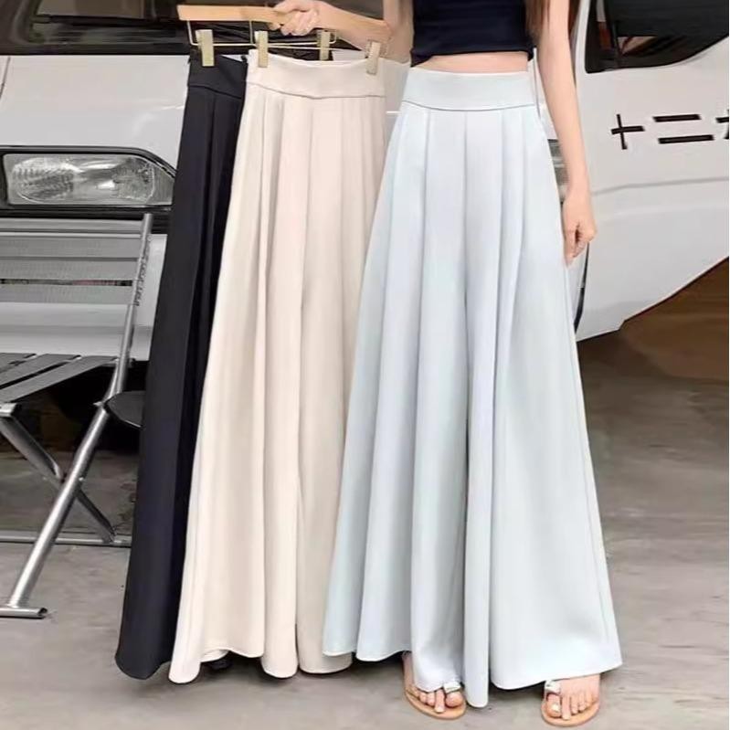 กางเกงขาบาน กางเกงกระโปรงผู้หญิงแบบยาว พลัสไซส์ สาวอวบ Women เสื้อผ้า Clothing Pants