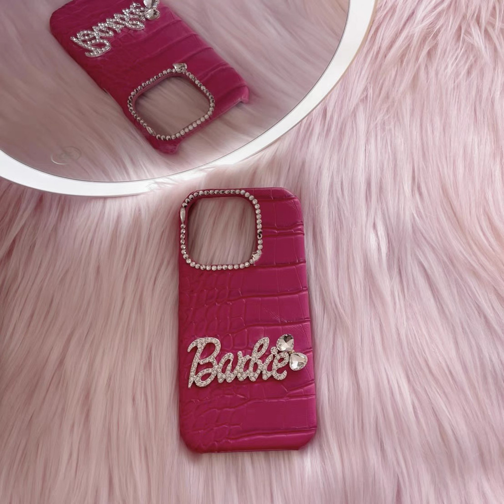 Premium Seriesbarbie-inspired Pink Rhinestone เคสโทรศัพท์ – ฝาครอบหนังแท้ประกายสําหรับ iPhone 16 15 14 13 12 11 Series, Girly Glamorous อุปกรณ์เสริมสําหรับผู้หญิงและวัยรุ่น ราคา ถูกที่สุด ดีลบีเคเค แกลเลอรีภาพที่ 2
