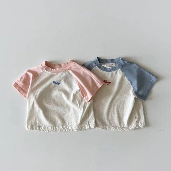 INS - สไตล์เกาหลี - รุ่นผ้าฝ้ายแท้บางฤดูร้อนแขนสั้น T - เสื้อสําหรับทารก Unisex, ชั้นฐานอเนกประสงค์และเรียบง่ายเป็นเสื้อเด็ก