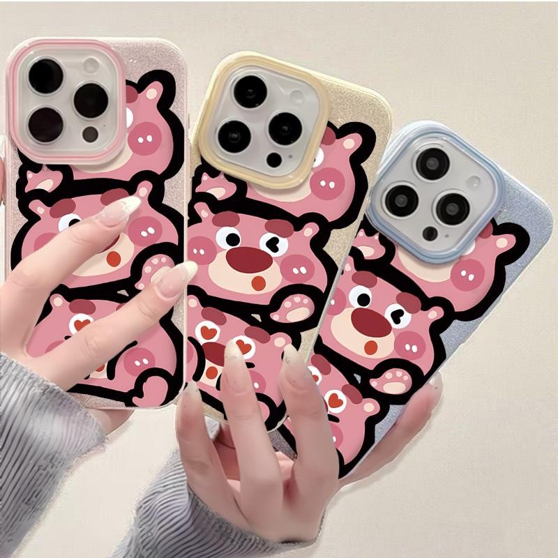 สําหรับiPhone13 12 16 14 15 11 15PRO 16PRO 11PROMAX 16PLUS 13PLUSเคสโทรศัพท์รูปแบบการ์ตูนน่ารักสตรอเ