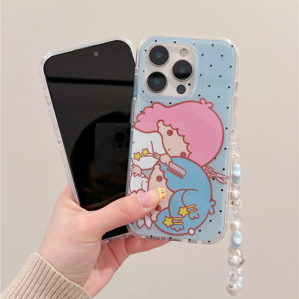 Ins อะนิเมะน่ารัก Sanrio Little Twin Stars เคสโทรศัพท์ Blue Star Love Heart ลูกปัดสําหรับ IPhone 16 Pro Max 16 Pro 16 15 14 Pro Max 13 รอบขอบกันกระแทก Hard IMD ฝาหลัง ราคา ถูกที่สุด ดีลบีเคเค แกลเลอรีภาพที่ 7