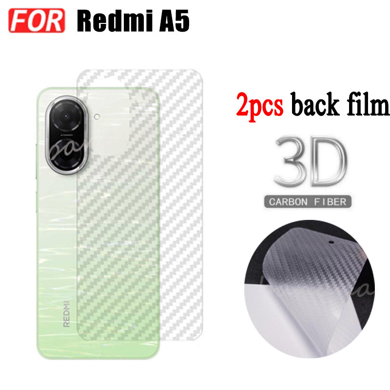 Redmi A5 ลายคาร์บอนไฟเบอร์ Matte Back Film สติ๊กเกอร์ด้านหลังฟิล์มป้องกันแบบนุ่มโปร่งแสง