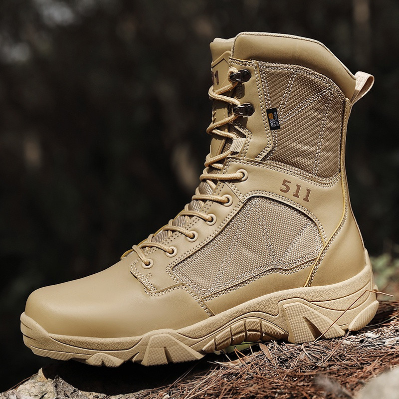 511 ยุทธวิธีรองเท้ากันน้ํารองเท้า Ultralight High-top Army รองเท้าสวมใส่ Breathable ผู้ชาย 9ZQ6