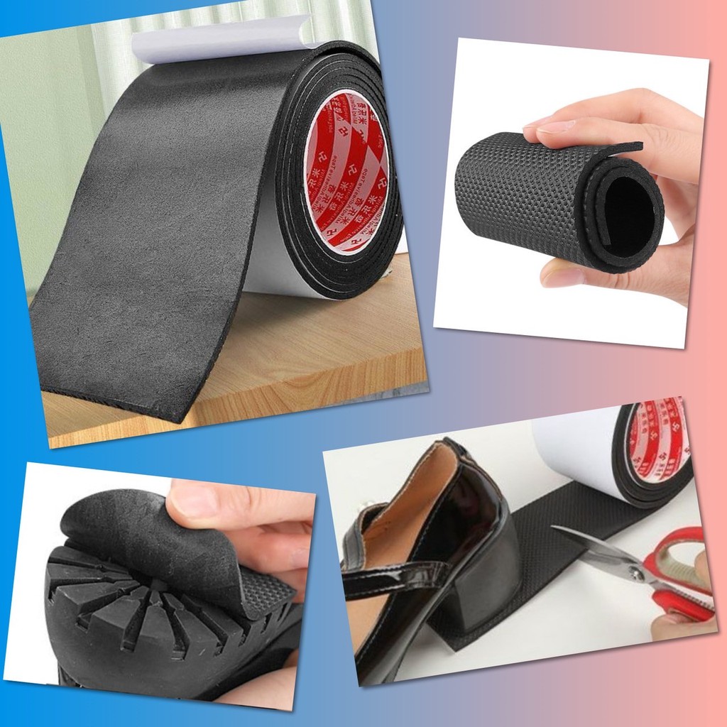 📍 เทป ยาง กันลื่น พื้นรองเท้า EVA กาวในตัว กันเสียง ลดเสียง กันฝุ่น กันกระแทก ขอบประตู หน้าต่าง รองขา โต๊ะ ยาว 1 เมตร 📍