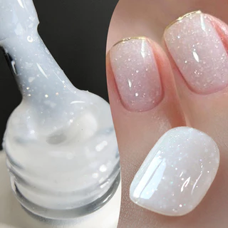 【Local】BORN PRETTY Snowflake Sequins เล็บเจลสีขาว Snowlight Glitter Effect สะท้อนแสง UV เจลเล็บเคลือบเงา Salon Home DIY 10ml