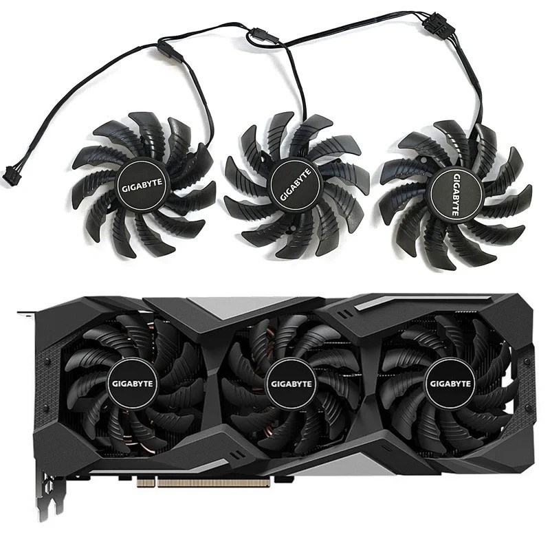 3 ชิ้น ที128010SU PLD08010S12HH 78 มม.DC 12V 0.35A 4Pin สําหรับ Gigabyte Radeon RX 5500 5600 5700 XT