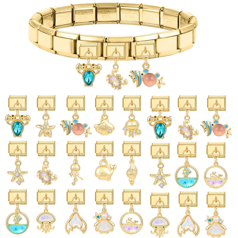 Dream Shine Star Heart ผีเสื้อเพทายจี้ Charm อิตาเลี่ยน Links Fit 9 มม.สร้อยข้อมือสแตนเลสทํา Diy เครื่องประดับของขวัญ