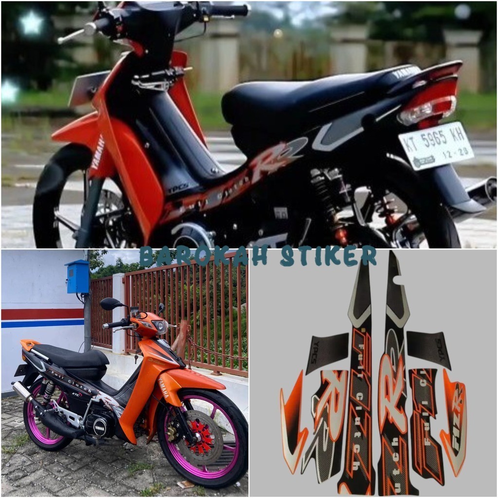 Striping สติกเกอร์รายการเสารถจักรยานยนต์ Yamaha F1ZR fizr fiz r f1 zr 2001 สีดําสีส้มรายการมาตรฐานร่