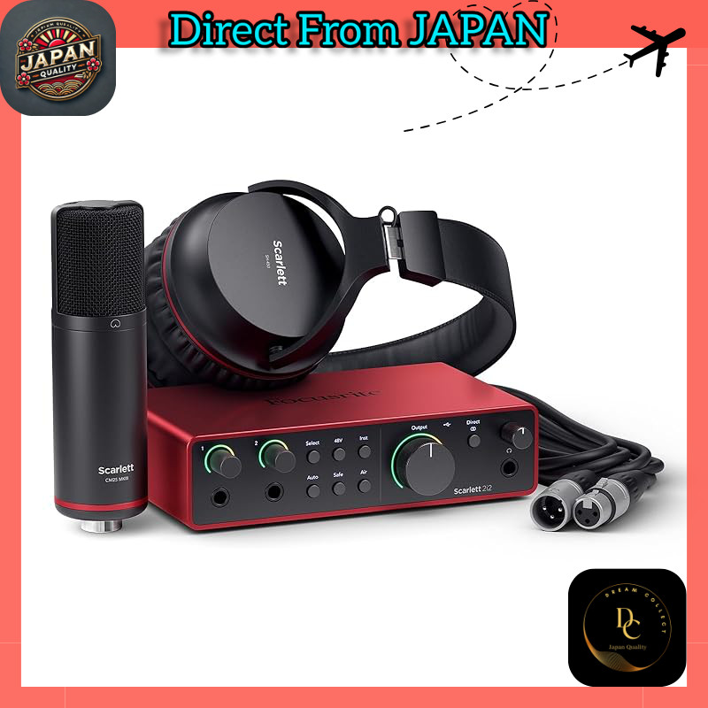 Focusrite Scarlett 2nd & 4th Generation USB Audio Interface Bundle for Recording, Streaming, and Pod