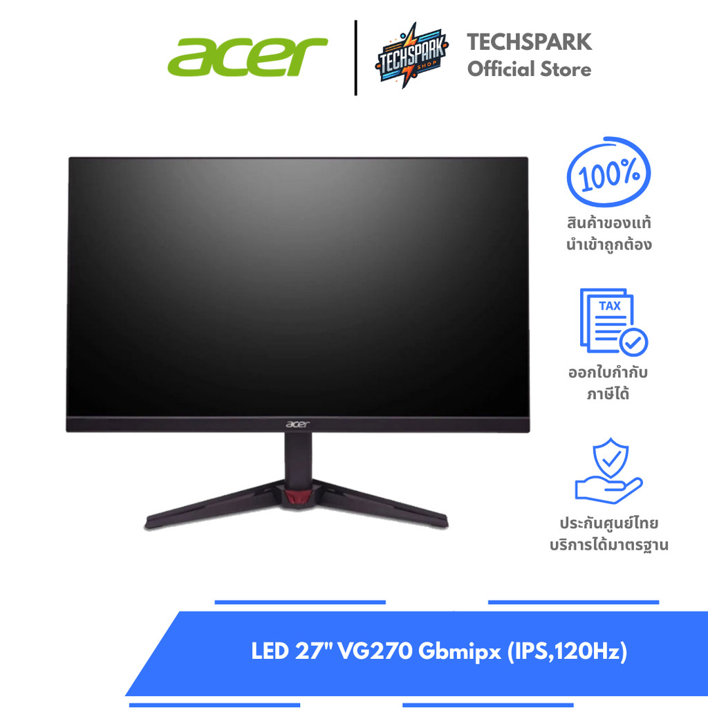 จอมอนิเตอร์ ACER MONITOR VG270 GBMIPX - 27 IPS FHD 120Hz