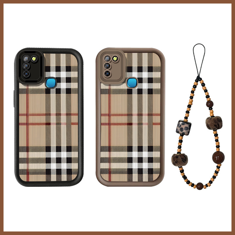 Retro Simple สีน้ําตาลตารางรูปแบบเคสโทรศัพท์สําหรับ Infinix X650 X650B X655F X655C X657B X657C X665E