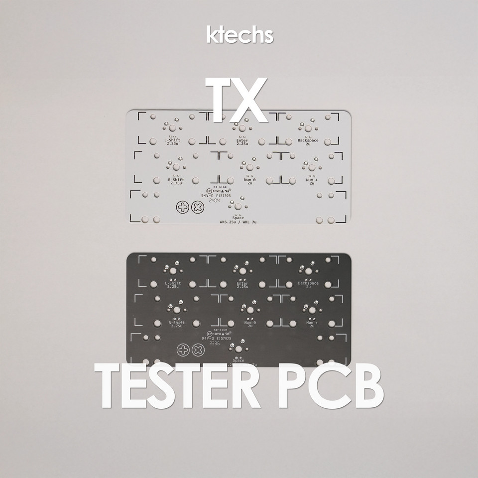[ktechs] TX Tester PCB สําหรับคีย์บอร์ดเครื่องกลแบบกําหนดเอง Stbiliser Stabilizer Tuning และ Modding