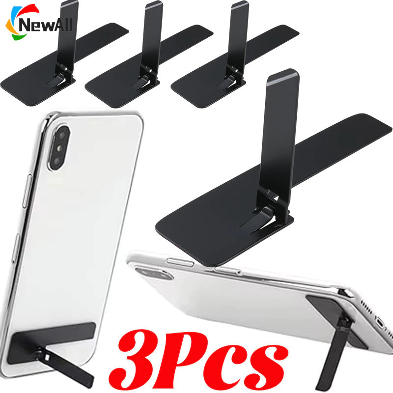 3ชิ้น พิเศษ-บาง 0.6 มม. สแตนเลสขาตั้งโทรศัพท์,แนวนอนและแนวตั้งใช้คู่,ที่วางแบบพกพาพับได้ที่มี90° หมุนสําหรับโต๊ะทํางาน/ท่องเที่ยว