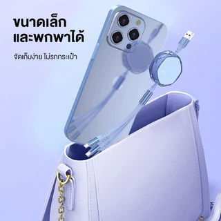 120W 3in1 สายชาร์จ แบบชาร์จเร็ว สายชาร์จยืดหด ความยาว120cm รับ-ส่งข้อมูล USB fast charging cable Micro Type-C Light