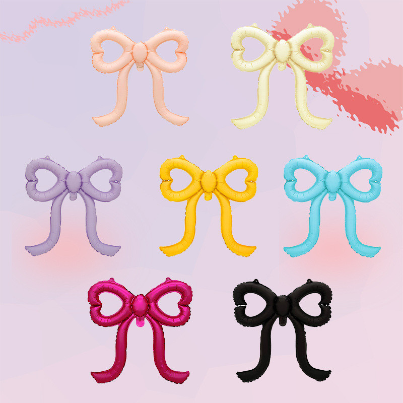 ใหม่ Macaron Matte Love Bowknot ฟิล์มอลูมิเนียมลูกโป่งตกแต่งงานเลี้ยงวันเกิดลูกโป่งขายส่งตกแต่งงานเลี้ยงวันเกิดลูกโป่งงานเลี้ยงวันเกิดลูกโป่ง - รูปที่ 7