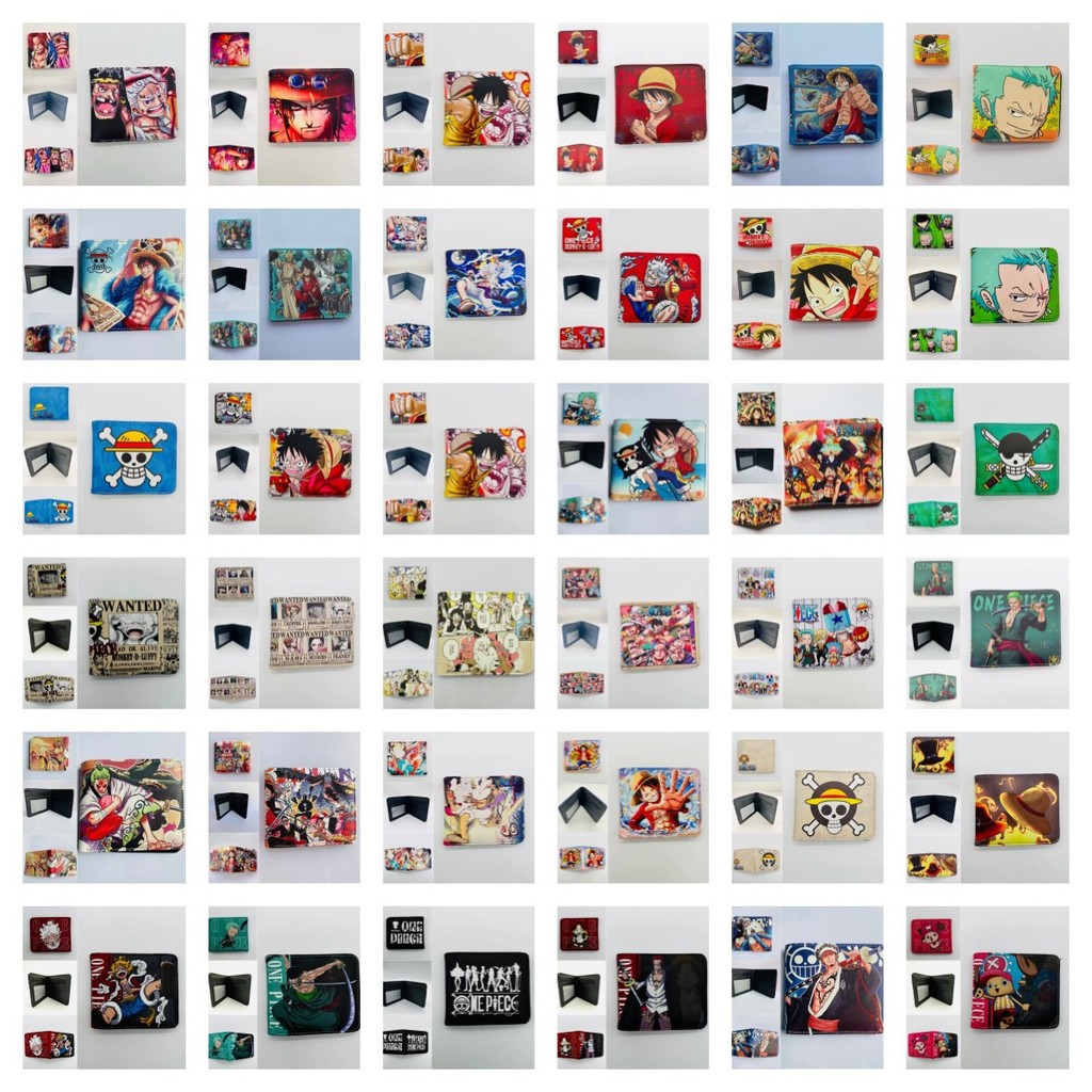 Anime One Piece Wallet One Piece Luffy หมวกฟาง Chopper Zoro โลโก้หนังสั้นกระเป๋าสตางค์ผู้ถือบัตร