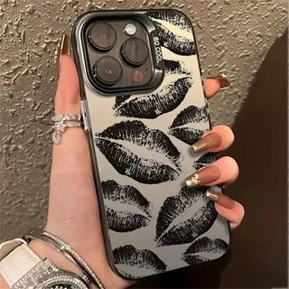 ริมฝีปากสีแดงและเสือดาว เลเซอร์สลิเวอร์ IMD เคส for Samsung A57 A37 A27 A17 A07 A55 A56 5G A54 A36 A35 A22 A26 A16 A06