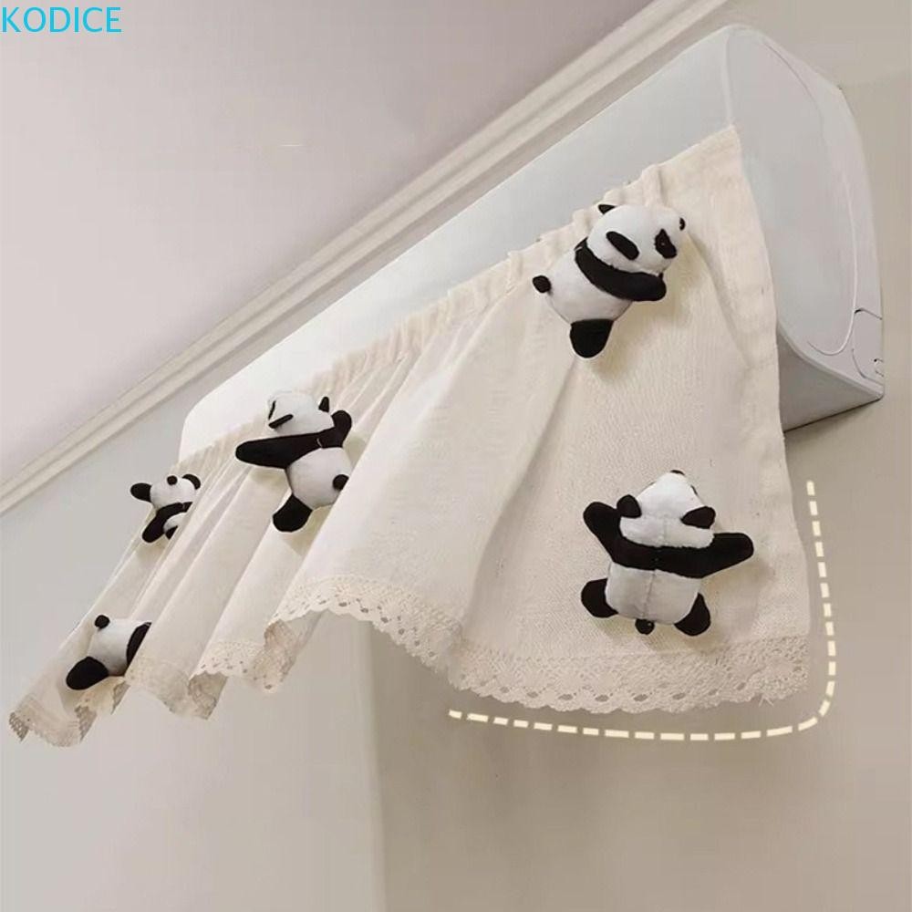 KODICE ชุดกระจกเครื่องปรับอากาศ, ป้องกันการไดเร็กเป่าแขวน-ประเภทม่านคู่มือลม, ม่านประตูฝุ่นน่ารักหดเต้าเสียบอากาศผ้ากอซ Baffle ในครัวเรือน