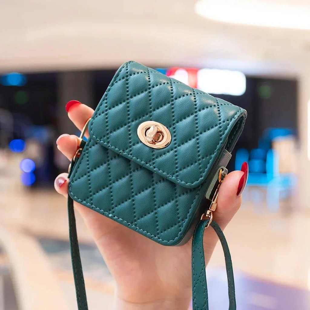 LUSHUO หนัง Crossbody กระเป๋ามินิสําหรับ Samsung Galaxy Z Flip 3 4 5 6 7 Oppo Find N2 N3 Flip Motorola Razr 40 50 Ultra Anti-Scratch แฟชั่นกรณี