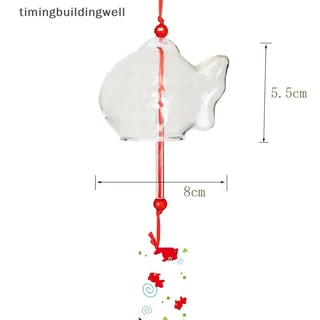 Twth Wind Chime Chimes แก้วญี่ปุ่น S สไตล์ปลาทองตกแต่งสวนกลางแจ้ง Furin จี้ปลาเครื่องประดับตกแต่ง QDD
