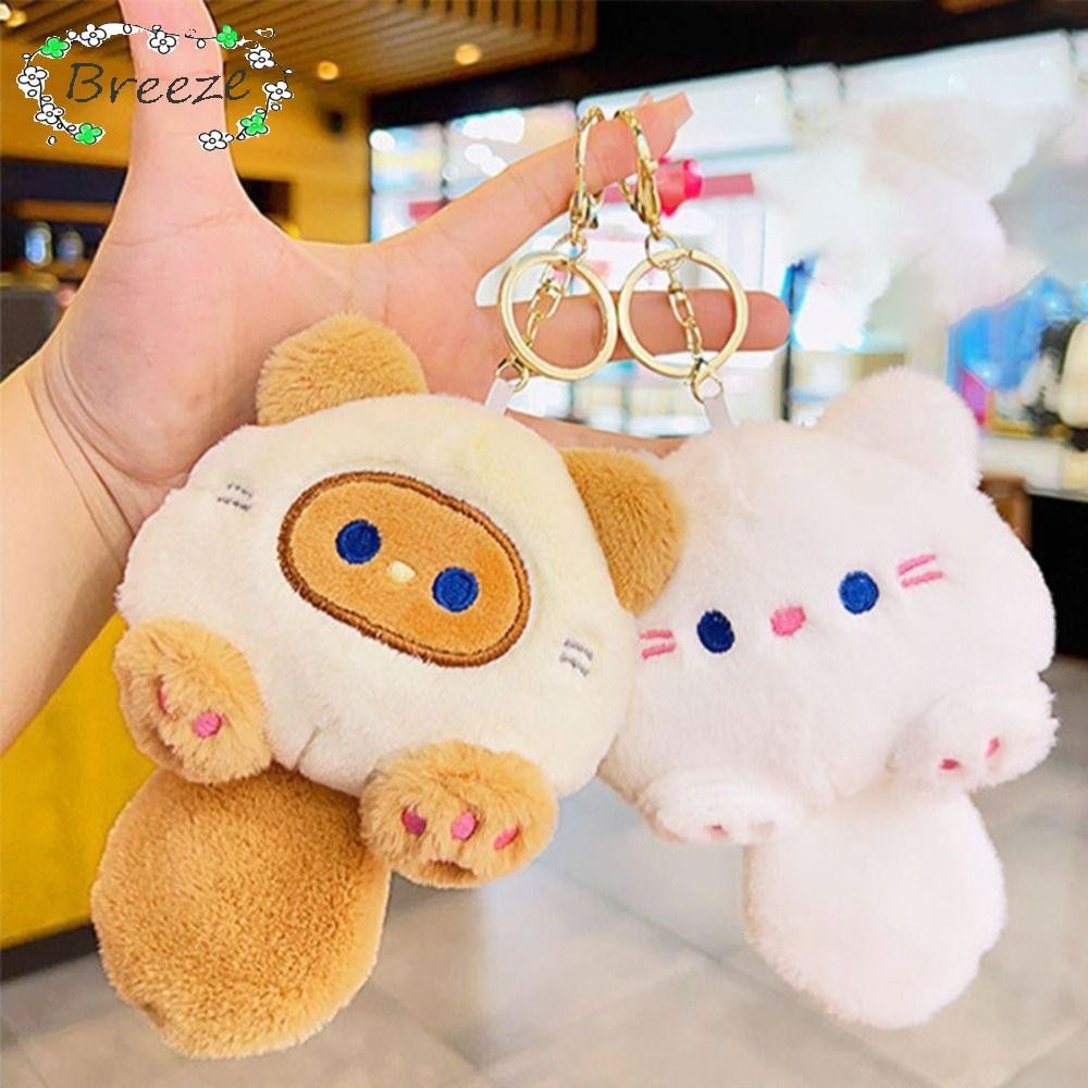 BREEZE จี้ตุ๊กตาแมวน้อย, พวงกุญแจตุ๊กตา Diy Kawaii, พวงกุญแจตุ๊กตาแฟชั่นนุ่ม