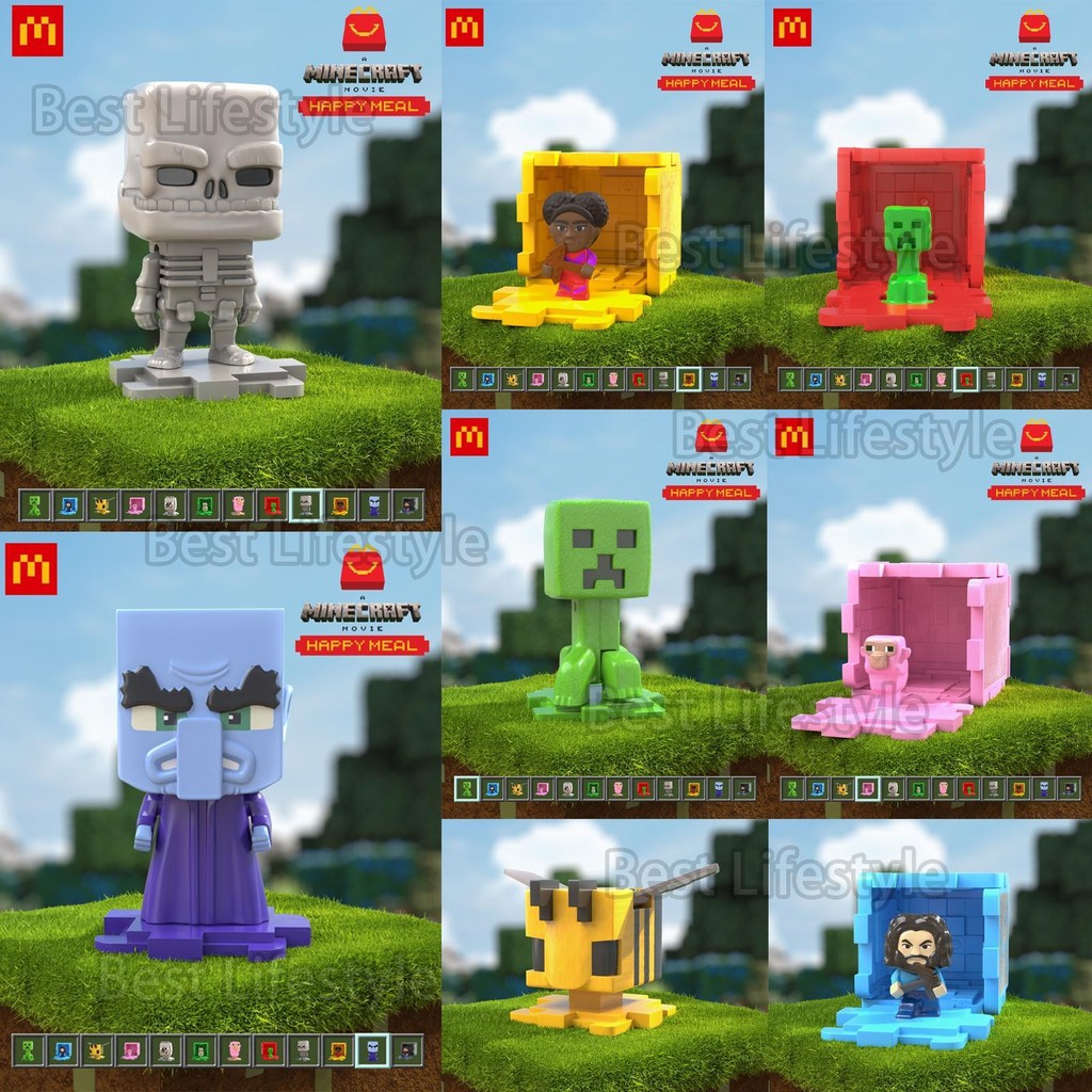 A Minecraft Movie Happy Meal Toy 2025  McDonald's ภาพยนตร์ Happy meal ของเล่นตัวละครบล็อกอาคารชุดตัวละครตัวเลขการกระทํา