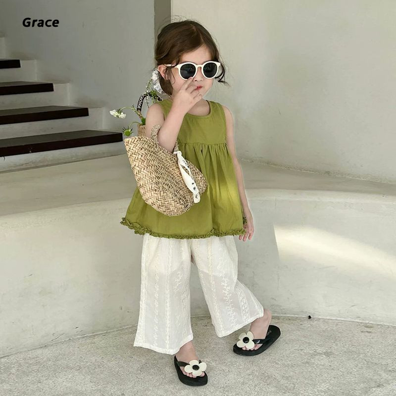 [Grace] ในสต็อก🔥ชุดเด็กผู้หญิง 3-8 ขวบ เนื้อผ้าฝ้าย กันยุง แห้งเร็ว ใส่เล่นสวนสาธารณะ..GR1095 # - รูปที่ 2