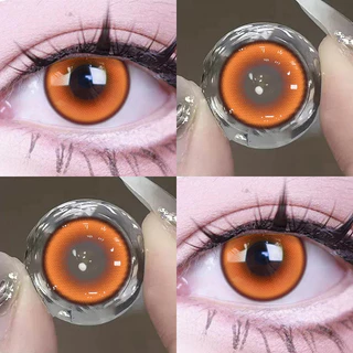 JEWELENS 1 คู่คอสเพลย์คอนแทคเลนส์สีสีส้มนักเรียนฮาโลวีน Softlens 14.2 มม.