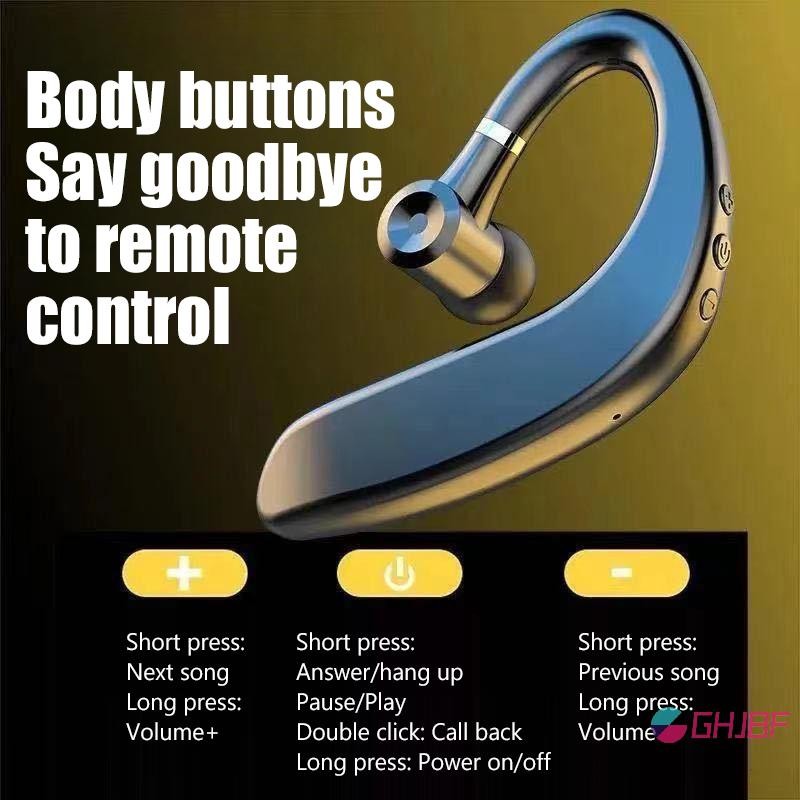 GHJBF] ไร้สาย 5.0 หูฟังแบบหนีบหูกีฬาธุรกิจหูเดียวชุดหูฟังแฮนด์ฟรีหูฟังพร้อมไมโครโฟนสําหรับโทรศัพท์มือถือสมาร์ทโฟน nSnateck