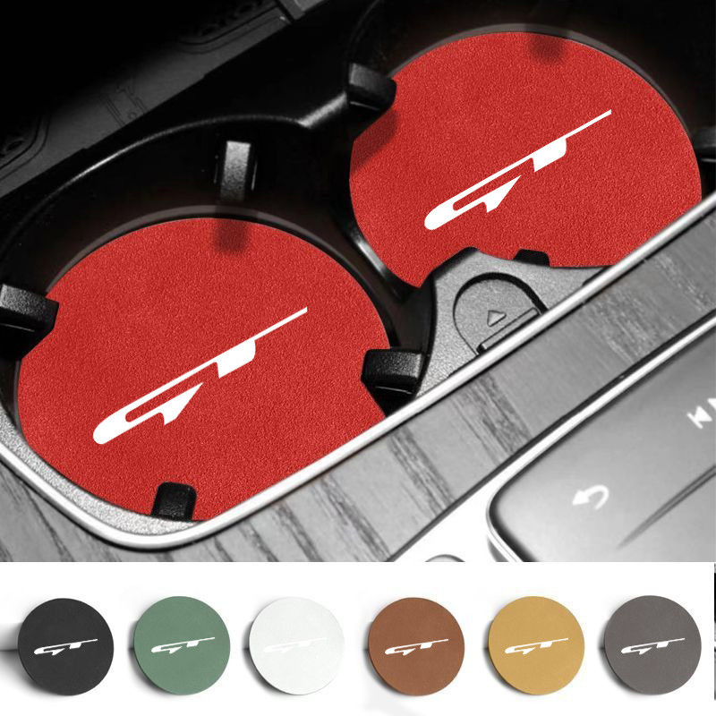 2 ชิ้นรถตกแต่ง Coaster Pad Anti Slip ถ้วยน้ําสําหรับ KIA GT Line EV6 Sorento Niro EV9 Sportage Cerat