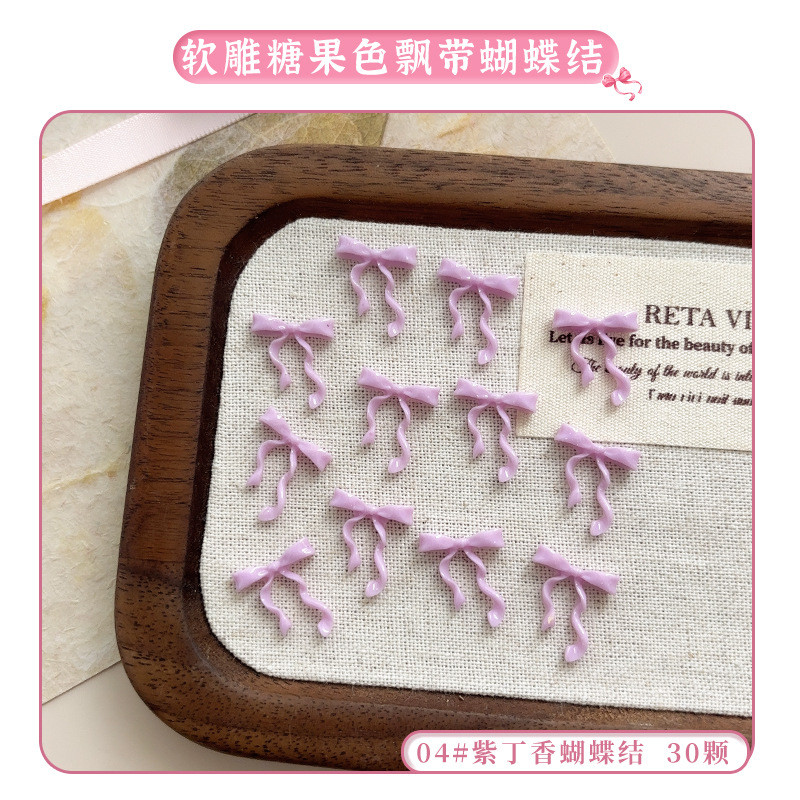 โบว์โบว์สำหรับตกแต่งเล็บ เรซิน โบว์ผูกม้า อุปกรณ์เสริมเล็บ - รูปที่ 7