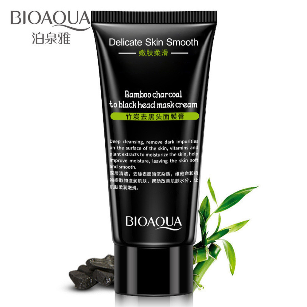 สินค้าเฉพาะจุด#Bioaqua Bamboo Charcoal Blackhead Removing Mask Moisturizing Cleanser และ Hydrating N
