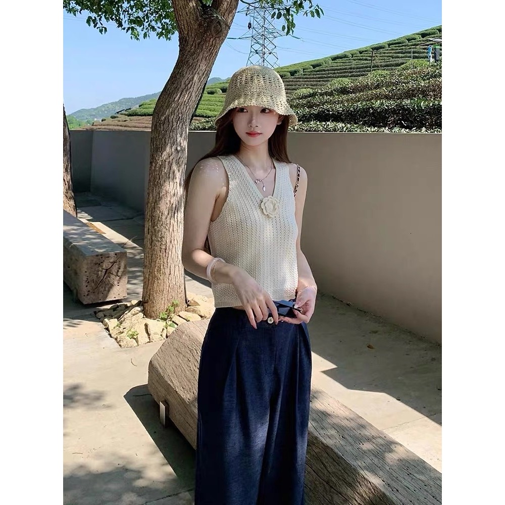 อเมริกันสาวร้อนเสือดาวพิมพ์Halter Halterคอผอมภายในเสื้อกั๊กขนาดเล็กสไตล์Mink Check Me VVS7