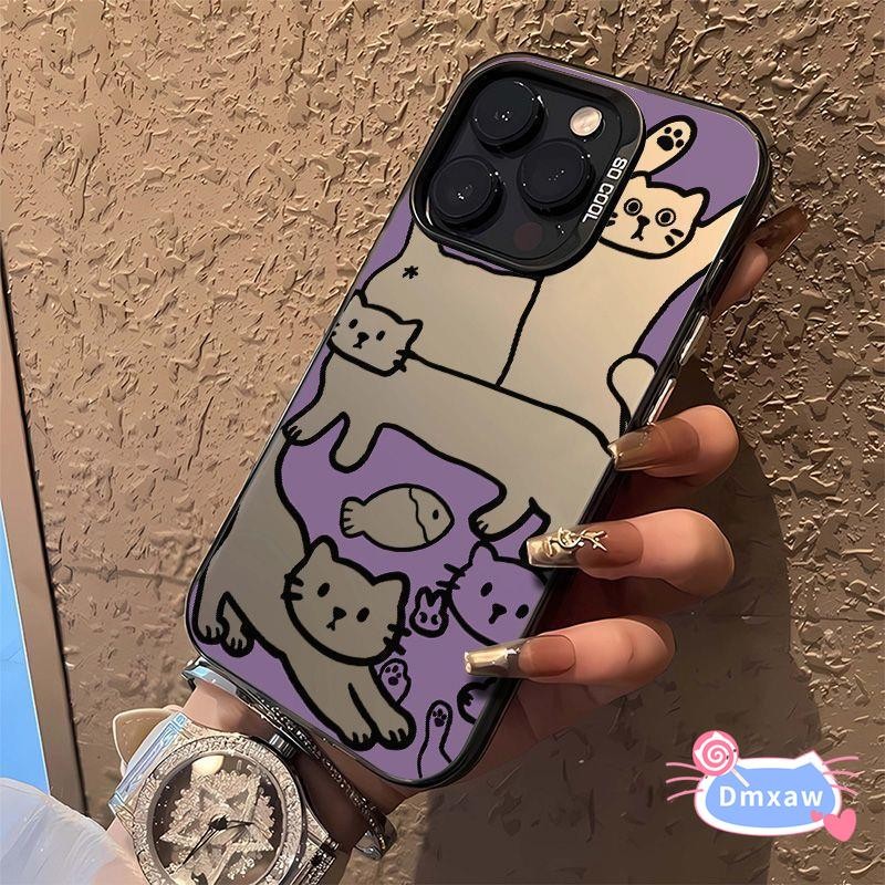น่ารัก Graffiti สไตล์แมวเคสโทรศัพท์สําหรับ Samsung Galaxy A16 A15 A14 A13 A12 F12 M12 F15 M15 M13 F1