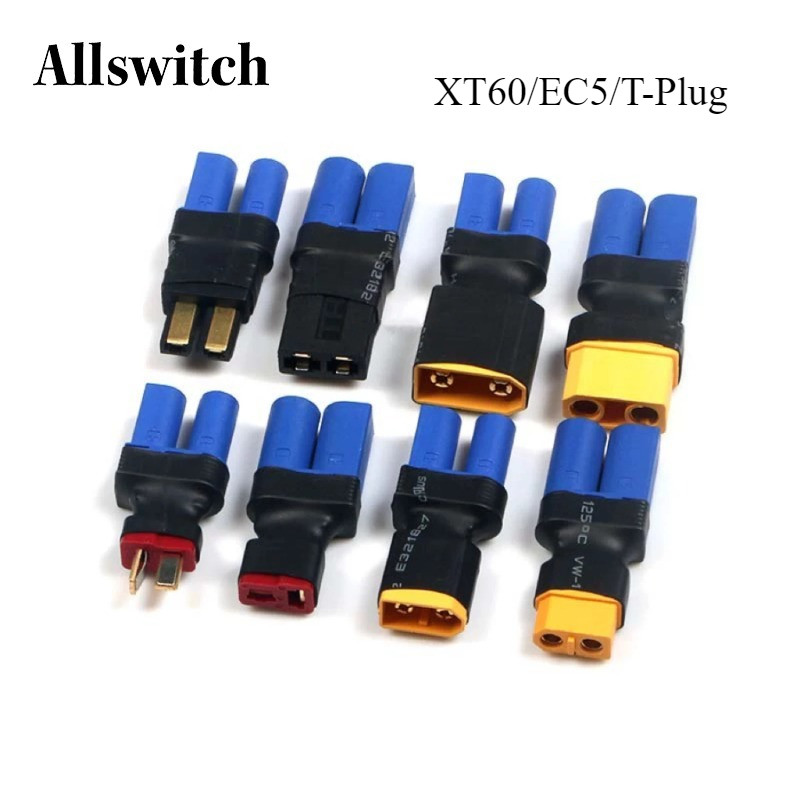 Xt60 EC5 T ปลั๊กอะแดปเตอร์ชาร์จแบบขนานขั้วต่อ EC5 ถึง XT60 T-Plug TRX ชายหญิงปลั๊ก