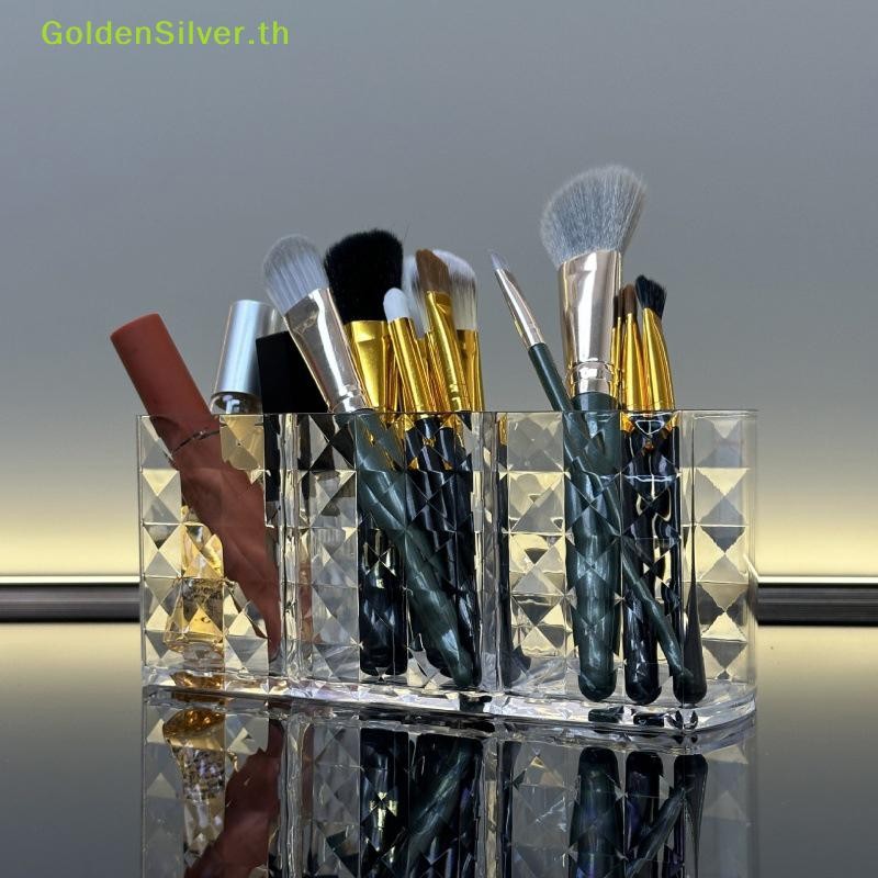 Goldensilver โปร่งใส Lip เครื่องสําอางแต่งหน้าแปรงแต่งหน้าอะคริลิคเครื่องมือกล่องเก็บกรณี Make-up ผู้ถือแปรงตาราง Organizer เครื่องมือแต่งหน้า TH - รูปที่ 4