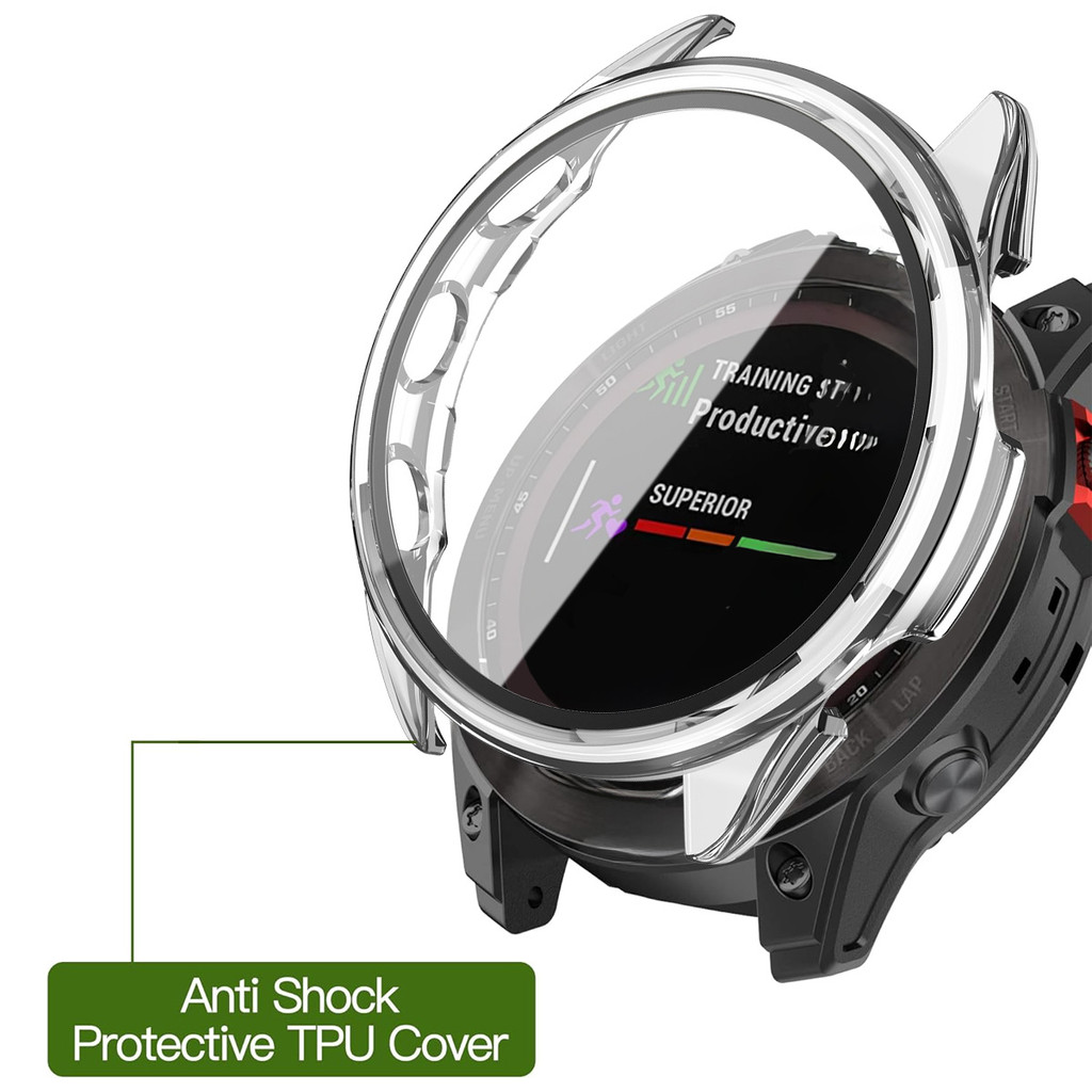 Pc shell ฟิล์มแบบบูรณาการป้องกันกรณีสําหรับ Garmin Forerunner 165 สีกรณีบัฟเฟอร์กรอบเหมาะสําหรับ Gar