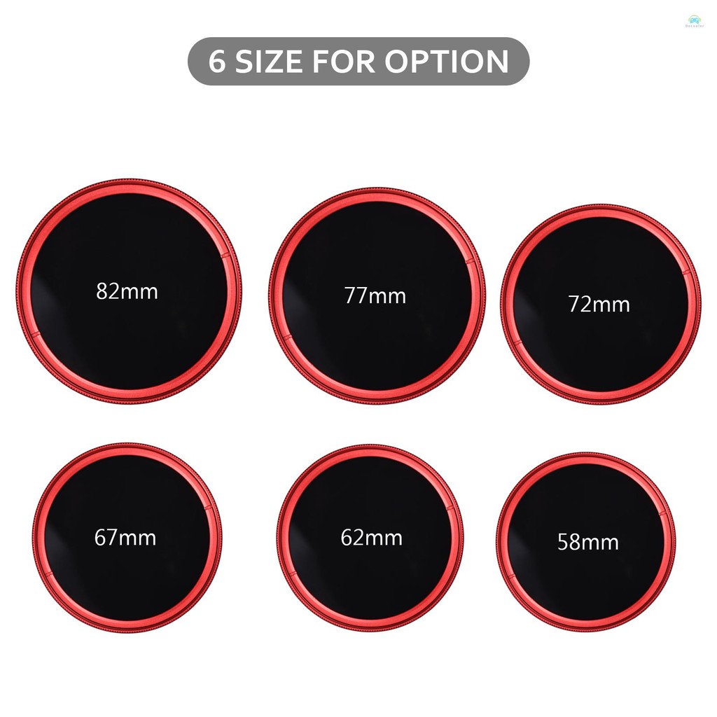 Yb2 ND แผ่น FOTGA 82 มม.Slim ND Fader Variable Filter Neutral Density ND2 ถึง ND400 สีแดงสําหรับ Canon DSLR กล้อง