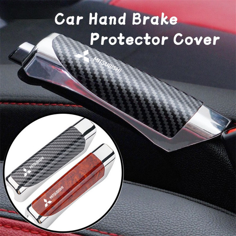 Xm-universal Mitsubishi รถมือเบรคฝาครอบคาร์บอนไฟเบอร์สไตล์รถ Handbrake Sleeve Decor Protector ฝาครอบ SUV อุปกรณ์เสริมสําหรับ Mitsubishi Xpander Cross Mirage G4 Lancer Outlander Pa