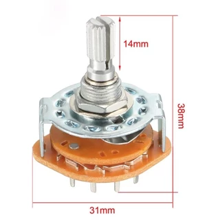RS25 Band Switch 1P11T 2P4T 2P5T 2P6T 3P3T 3P4T 4P3T Mount Rotary Switch Selector Band สวิตช์ลูกปิด ซีเล็คเตอร์ สวิตช์